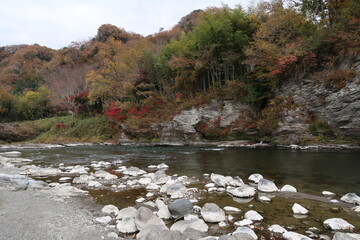 日本, 埼玉県長瀞町の月の石もみじ公園, 荒川, 上長瀞駅