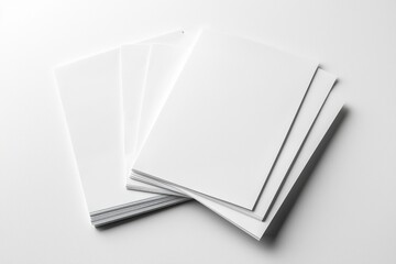 Blank A4 Stacked Paper Mockup isolated created with Generative AI