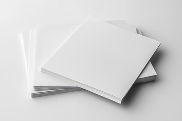 Blank A4 Stacked Paper Mockup isolated created with Generative AI