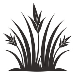Grass silhouette vector illustration line art