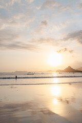sunset on the beach in Lombok, Indonesia