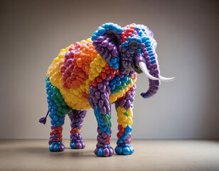 Obraz premium elephant colorful balloon sculpture