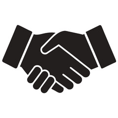 Handshake icon Silhouette line art vector illustration