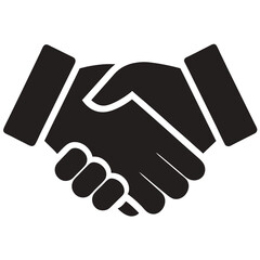 Handshake icon Silhouette line art vector illustration