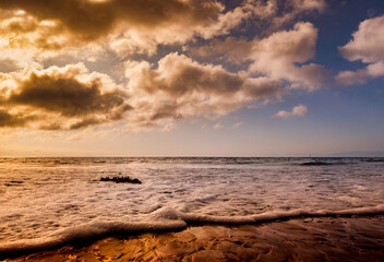 dramatic sky at beach