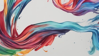 Fototapeta premium 飛沫を上げて波打つカラフルなインク 背景素材