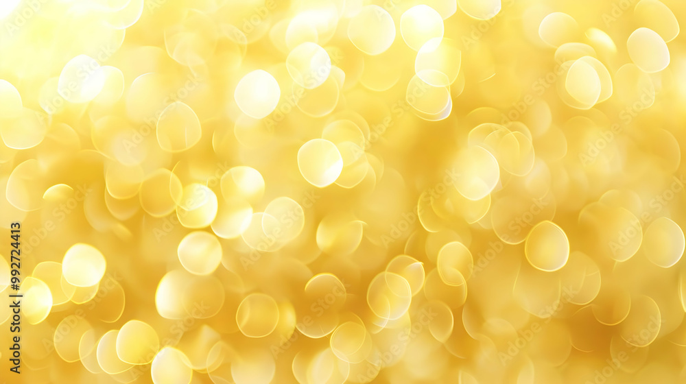 Poster abstract golden bokeh background with defocused circular lights for festive and elegant designs
