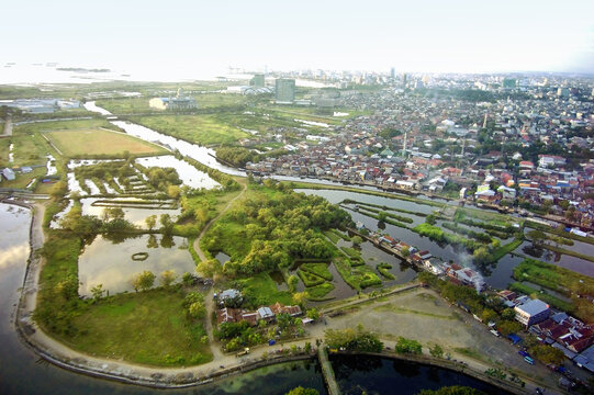 Aerial Photograpy - Natural Green Garden City. View drone South Sulawesi - Indonesia
