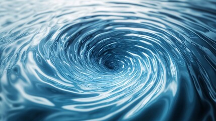 Waves converge to create a vortex, representing the gravitational pull of a core force, embodying the concept of gravitational