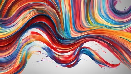 飛沫を上げて波打つカラフルなインク　背景素材