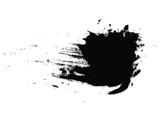 Brush texture, paint splatter, black ink, brush pattern, wave pattern brush stroke material, and grunge brush. brush stroke isolated on a white background.
