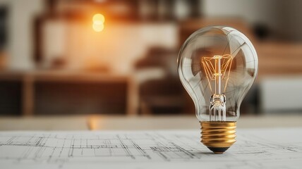 Blueprint plans under lightbulb glow, illustrating innovation and the lessons from patent failure