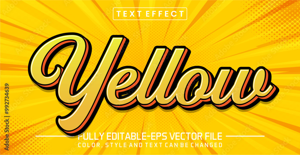 Poster yellow font text effect editable
