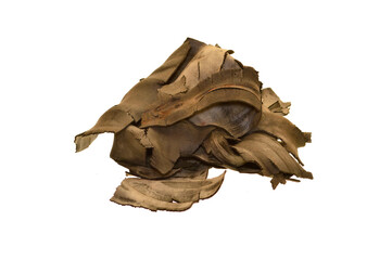 Torn rubber isolated on white background