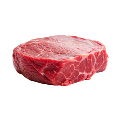 Obraz premium fresh, raw steak ready for seasoning, set against a stark High-quality beef cut with marbling detail, accompanied by aromatic rosemary transparent PNG background 