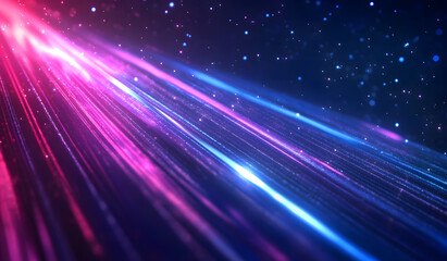 Fototapeta premium Colorful Neon Light Streaks in Space – Futuristic Abstract Background Design