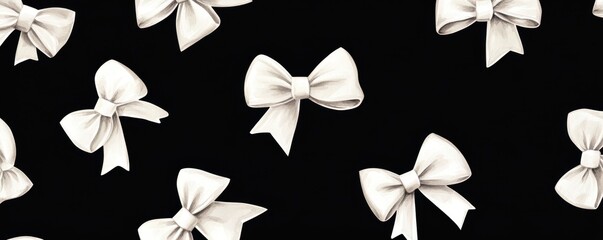 Set of White ribbon bow in watercolor style isolated on color background,Watercolor painting Coquette ribbon bow,Hand drawing decorative bow elements vector illustration,copy space.