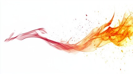 A flame with a broad, rounded base that narrows into a sharp