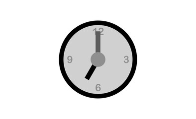 Black and White Clock Icon Design