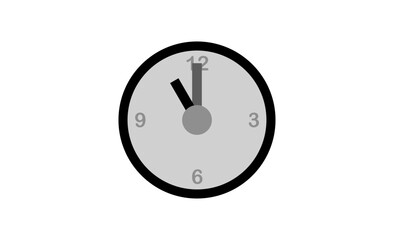 Black and White Clock Icon Design