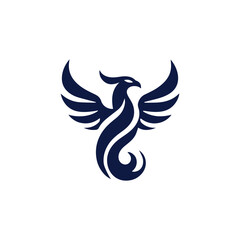Phoenix Logo flying bird abstract design vector template.	