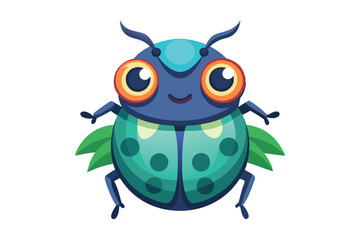 A cute beetle Illustration on white background.