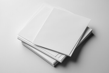 Blank A4 Stacked Paper Mockup isolated created with Generative AI