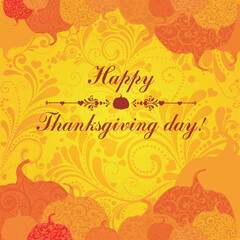 Happy Thanksgiving Day card. Vector illustration 
