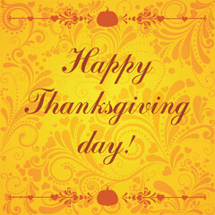Happy Thanksgiving Day card. Vector illustration 