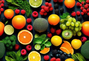 colorful lively seamless food illustrations featuring culinary ingredients various patterns, vibrant, fruits, vegetables, herbs, spices, textures, dishes