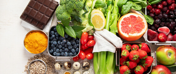 Healthy food high in antioxidants.