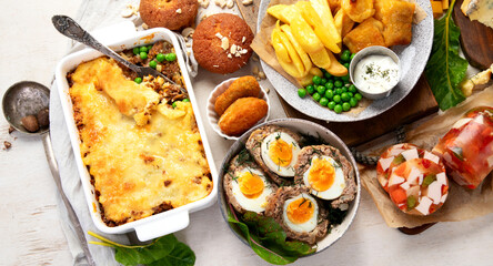 Traditional British food.