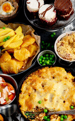 Popular English and Irish meals.