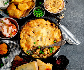 Popular English and Irish meals.