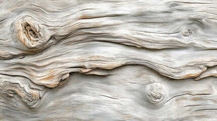 Weathered Driftwood with Knots and Grain Patterns