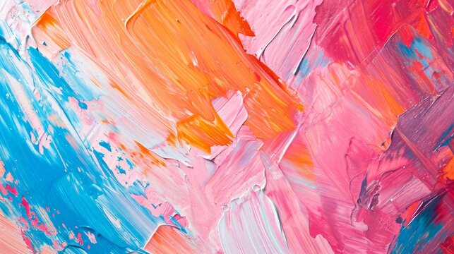 Abstract light background with impasto texture. Photic brushstroke of oil painting close-up. Colorful gentle thick paint texture banner design, template social media creative backdrop, cover, poster -