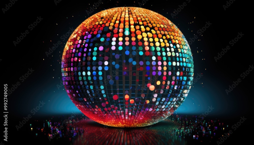 Fototapete dots colorful globe, abstract graphics. image with clipping path
