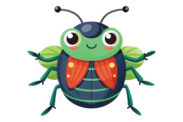 A cute beetle Illustration on white background.