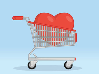 Shopping Trolley Heart Love Shopping Hobby