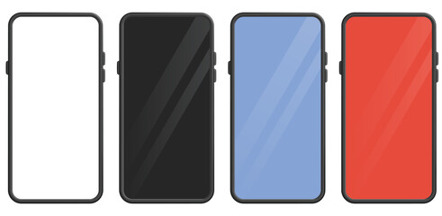 Template Smartphone with Colored Screens