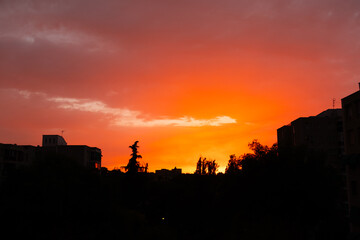 sunrise from the Madrid neighborhood of Hortaleza