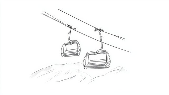 recommend clip art: A simple outline drawing of a ski lift, perfect for websites. The image is isolated against a white background.