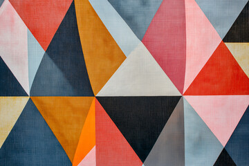 Mid-Century Modern Inspired Abstract Diamonds and Triangles Composition