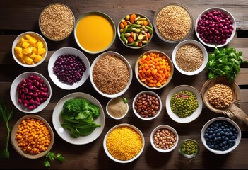 colorful allergen free meal plates featuring fresh wholesome nutritional variety healthy dining experience, appetizer, baking, bowl, buffet, culinary, cooking