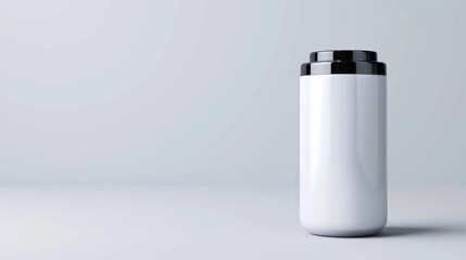 Minimalist Cylindrical Packaging Mockup in Studio Setting