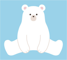 かわいい白熊のベクターイラスト。シロクマ、ホッキョクグマ