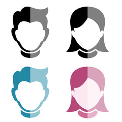 man and woman flat icon