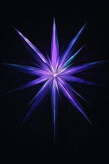 Blue and Purple Star on Black Background