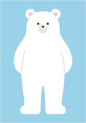 かわいい白熊のベクターイラスト。シロクマ、ホッキョクグマ