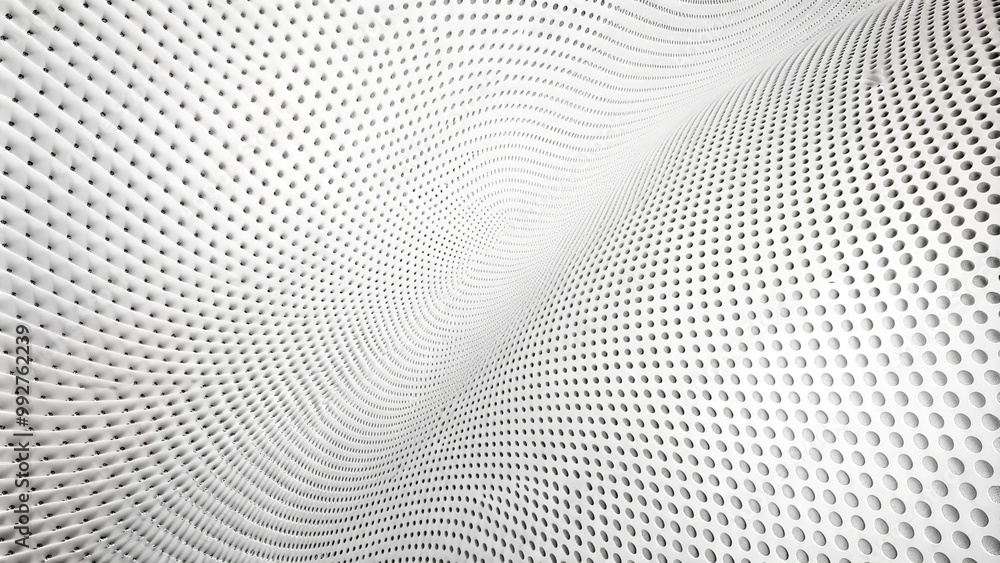 Poster 3d abstract monochrome background with dots pattern modern design, technology theme, dimensional dot